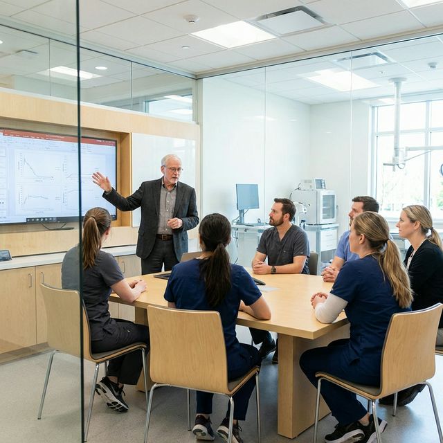 Teamarchitektur und Meeting in einer Tierklinik